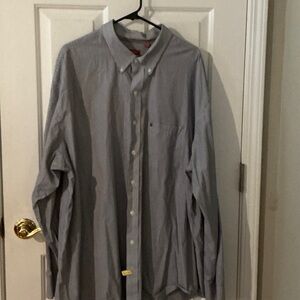 Izod Black and White Striped Polo